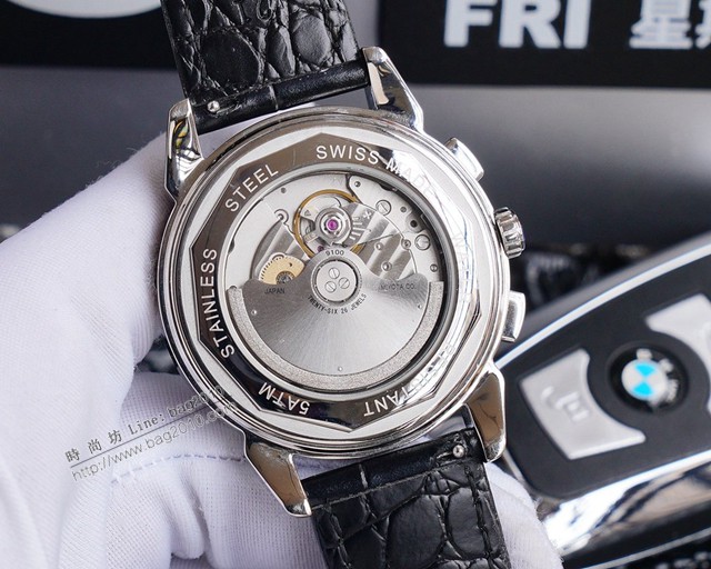 百達翡麗高端男士腕表 進口9100多功能機芯 小牛皮錶帶男士手錶  gjs1729